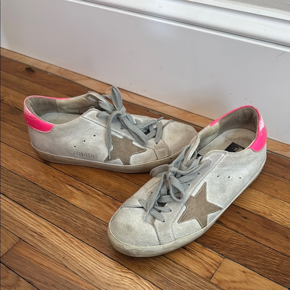 Gray and Pink Golden Goose Superstar